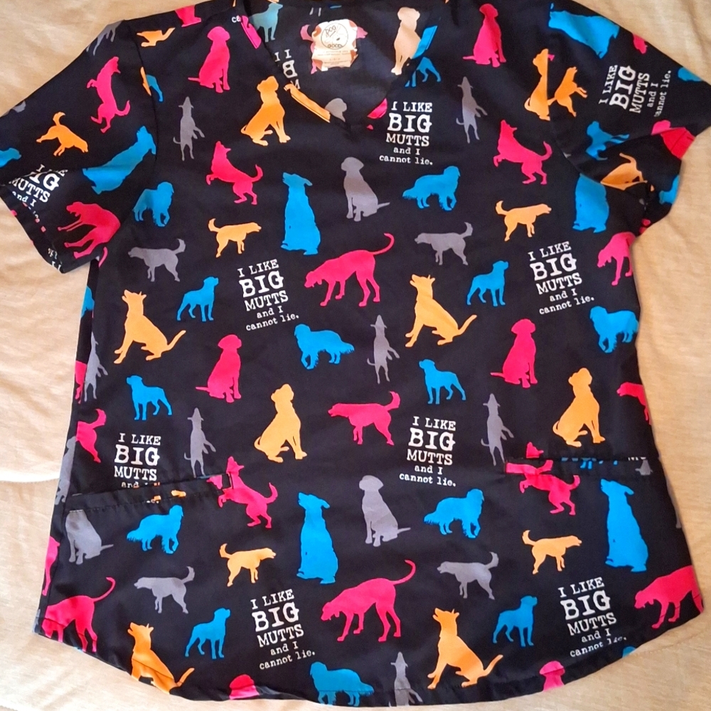 I like big mutts & I cannot lie scrub top